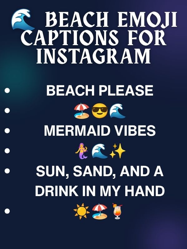 🌊 Beach Emoji Captions for Instagram