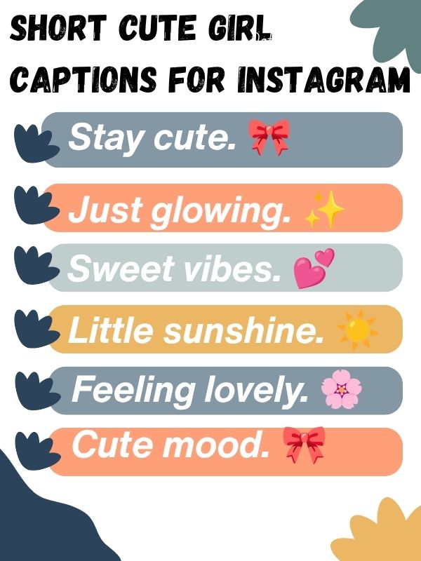 🎀 Short Cute Girl Captions for Instagram