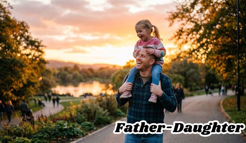 Father daughter captions for Instagram - dad and daughter sunset