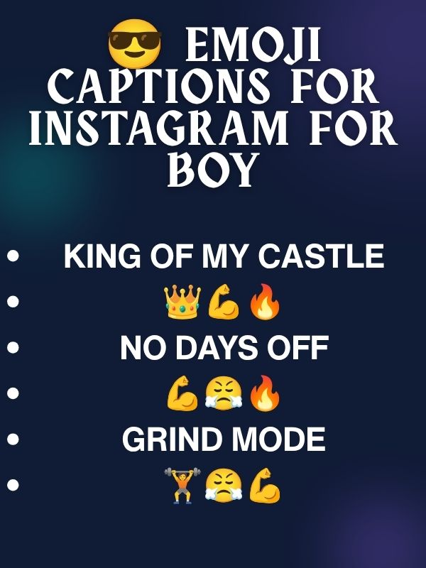😎 Emoji Captions for Instagram for Boy